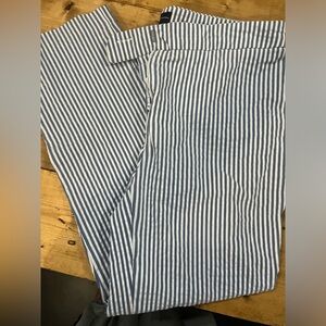 Womens Striped Blue and White Pants